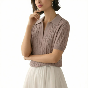 Ladies Fashion <b>Sweaters</b> Woman <b>Pullovers</b> <b>Sweater</b> Solid Color Casual Knitted <b>Pullover</b> Polo Shirt Knitted <b>Sweater</b> - Product Image 4