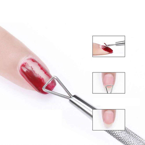 Pousse-cuticules double extrémité en acier inoxydable pour manucure avec poignée texturée et embout sphérique à prix abordables - Product Image 3