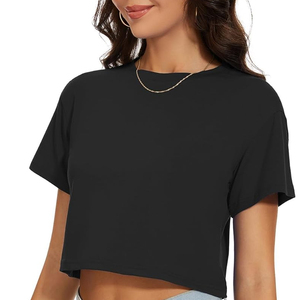 Hot Sale Women's Quick Dry <b>Crop</b> <b>Top</b> with Custom Design Short Sleeve Breathable Fabric Anti-Shrink Fashion <b>Crop</b> <b>Top</b> for Women - Product Image 3