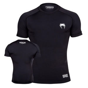 เสื้อรัดกล้ามเนื้อ MMA BJJ แบบพิมพ์ลายด้วยความร้อน ปรับแต่งได้ ผลิตจากโพลีเอสเตอร์ 100% แขนสั้น กระชับรูปทรง ระบายอากาศได้ดี แห้งเร็ว เหมาะสำหรับการฝึกซ้อมในยิม - Product Image 1
