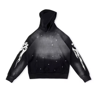 Custom Made Cotton Fleece Sweatsuits Sun Fade Acid Washed Embroidered Oversized Drop Shoulder Pullover High Street Fashion - Product Image 4