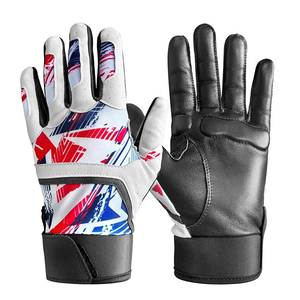 High Quality Manufacturer Baseball Leather Batting Gloves <b>Outdoor</b> Sports Wear Durable Baseball Batting Gloves OEM Service - Product Image 1
