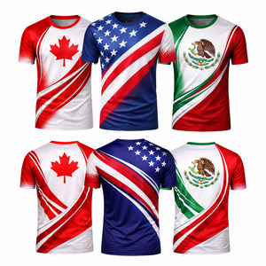 Camiseta Deportiva Sublimada con Bandera Nacional para Hombre, Diseño de EE. UU., Canadá y México, Jersey Atlético Transpirable de Secado Rápido para Equipos y Aficionados - Product Image 1