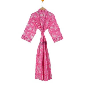 Kimono de algodón hecho a mano de diseñador con estampado Floral para mujer, ropa de playa, Kimono, el mejor regalo de Navidad para ella - Product Image 1