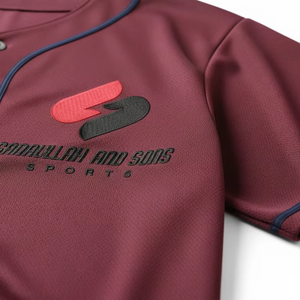 Chemise de baseball au design original, respirante, imprimée numériquement, en maille polyester 180g, col en V, logo personnalisé, nom brodé, unisexe - Product Image 3