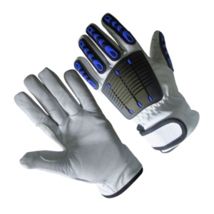 Gants de sécurité industriels en cuir de chèvre pleine fleur, robustes et durables, pour mécaniciens et travaux de construction, vente en gros à prix abordable - Product Image 4