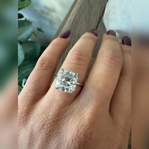 Bague en diamant de laboratoire taille coussin 3 carats pour femme, bijoux en or de luxe pour mariage, fiançailles, anniversaire, or 9K, 14K, 18K - Product Image 1