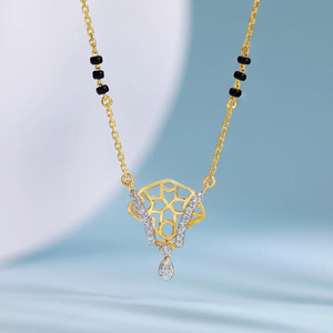 สร้อยคอทรงหกเหลี่ยมแบบโปร่งประดับเพชรทรงหยดน้ำ - Product Image 1