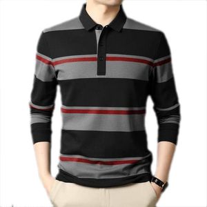 Polo à manches longues en tissu doux pour hommes, vêtements de marque personnalisés, usine OEM - Product Image 3