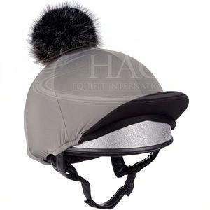 Ropa Ecuestre Premium, Cubre Casco Ecuestre con Pompón de Piel Sintética, Elástico, para Competición de Invierno - Product Image 1