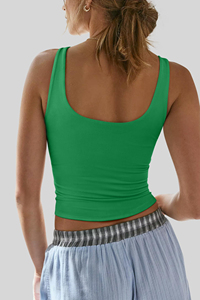 Camisetas sin mangas para mujer, acanaladas, a la moda, sin mangas, con doble forro, cuello en V, informales de verano, básicas, 2026, modernas, para hacer ejercicio, para salir. - Product Image 4