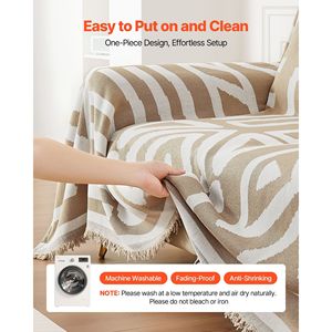 ที่คลุมโซฟาสีกากี117.72x71.26นิ้วที่คลุมโซฟาผ้ากำมะหยี่ป้องกันรอยขีดข่วน - Product Image 6