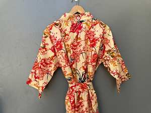 Robe kimono en coton à imprimé oiseaux, style bohème, vêtements de détente, été, printemps, séchage rapide, manches longues - Product Image 6