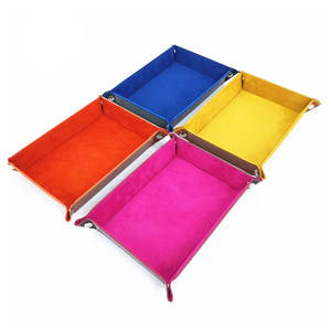 PU Leather <b>Dice</b> Tray LOGO Customized Foldable Storage Box Collapsible Rectangle <b>Dice</b> Case Storage - Product Image 3