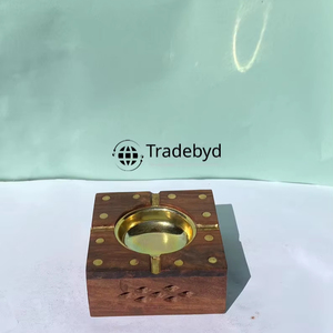 Tradebyd ที่เขี่ยบุหรี่ไม้งานทำมือหรูหราที่วางบุหรี่แบบชนบทของขวัญทันสมัยสำหรับผู้ชาย - Product Image 2