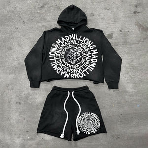 Conjunto de Sudadera con Capucha y Pantalones Jogger Holgados de Algodón Personalizado, Estilo Vintage, Impresión DTG Completa, con Efecto Desgastado y Acabado Sucio Casual - Product Image 1