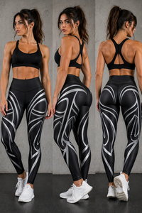 Leggings pour femmes SALSTAR SPORTS, nouveau design tendance, respirant, antibactérien, respectueux de l'environnement, en spandex/polyester, longueur intégrale, taille mi-haute - Product Image 5