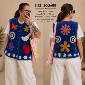 Nueva llegada: Chaleco Kantha Suzani de terciopelo floral bordado vintage de textiles de Rajastán, chaqueta corta india para mujer con logo frontal. - Product Image 1
