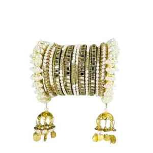 Ensemble de bracelets Chura de mariage islamique tendance de luxe haut de gamme, plaqué or, bijoux traditionnels pour femmes - Product Image 4