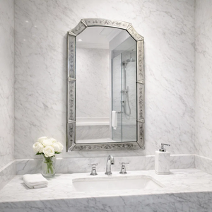 Miroir mural vénitien de luxe |   Miroir décoratif baroque vintage |   Miroir en verre d'inspiration antique |   Décoration murale élégante pour l'intérieur de la maison - Product Image 4