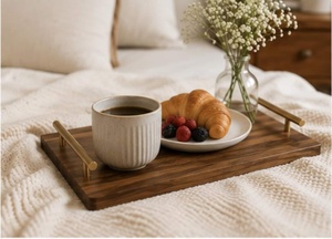 Plateau en bois de luxe, meilleure qualité, écologique, dégradable, vaisselle de mariage - Product Image 3