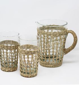 Premium Handwoven Hyacinth Tumbler Holder For Rustic <b>Table</b> Decor And Stylish Home <b>Kitchen</b> Organization - Product Image 3