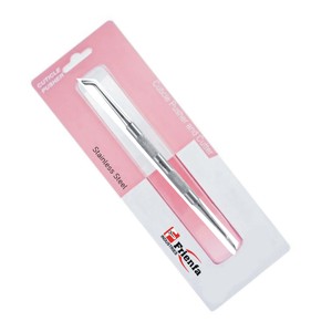 Empujador de cutículas profesional de acero inoxidable con punta doble cóncava y en ángulo. - Product Image 4