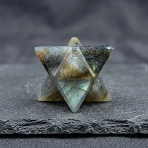 Étoile de Merkaba en Labradorite Naturelle en Gros, Cristal d'Agate Moin, Pierre Précieuse Chakra Feng Shui, Mascotte Artisanale en Pierre Semi-Précieuse - Product Image 3
