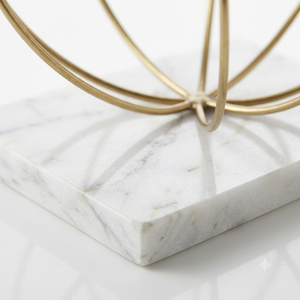 Decorative Accent Aluminium Luxury Ball Marble Base High Quality Object Handicraft Sculpture for Home <b>Table</b> Decoration Object - Product Image 6