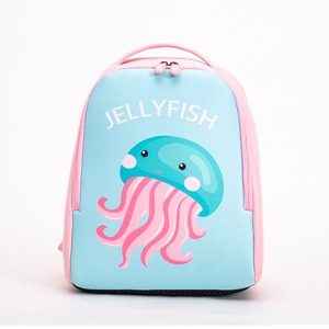 Cartoon cute children’s <b>backpack</b> neoprene kids bag soft air permeable jellyfish printing - Product Image 1