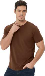 T-shirt décontracté pour homme, de haute qualité, écologique, respirant, 100% coton, uni, col rond, coutures lisses, manches courtes - Product Image 6