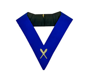 Collier de Secrétaire de la Loge Bleue - Collier de Secrétaire de la Loge Bleue OEM Bleu Royal, Fournisseur de Régalia Maçonniques en Velours Bleu - Product Image 1