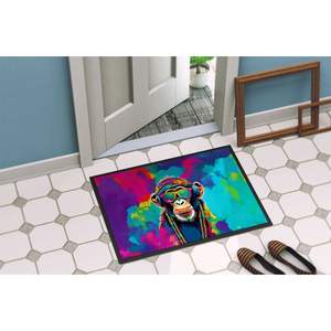 New Hippie Animal Chimpanzee <b>Doormat</b> Non Slip Washable Low Pile 18H X 27W for Indoor & Outdoor Use in Entryway or Front Door - Product Image 4
