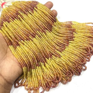 Cuentas facetadas de zafiro amarillo natural AAA de 3 mm, hebras de 16 pulgadas, piedra preciosa natural para la fabricación de joyas a precio mayorista - Product Image 4