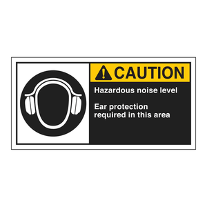 Étiquettes de sécurité adhésives en PVC Brady – Niveau sonore dangereux – Protection auditive requise – Durables pour les zones industrielles - Product Image 2