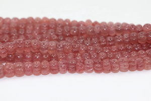 AAA Red Strawberry Quartz Hand Carved Beads 6-10mm Melon Shape 16 Inches Natural <b>Stone</b> for Jewelry Making At Wholesale Price - Product Image 6