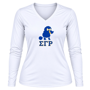 Camiseta de Manga Larga Personalizada para Mujer SGRHO, Camiseta de Cuello Redondo de Algodón con Letras Griegas Sigma Gamma Rho, Ropa al por Mayor - Product Image 1