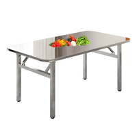 Table pliante en acier inoxydable de qualité commerciale, banc de travail portable robuste pour le camping en plein air, la cuisine, les barbecues et les fêtes