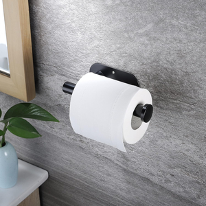 Self Adhesive Black <b>Toilet</b> Paper <b>Holder</b> <b>Wall</b> <b>Mount</b> <b>Toilet</b> <b>Roll</b> <b>Holder</b> No Drill Bathroom Tissue Dispenser Bathroom Accessory - Product Image 6