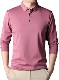 Polo en polyester pour homme à manches longues, qualité durable, tissu interlock, couleur unie, coupe classique, uniforme professionnel, nouveau - Product Image 3