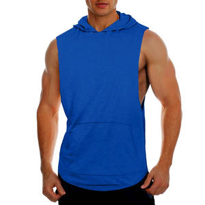 Débardeurs à capuche de qualité supérieure pour hommes, pour la musculation, coupe musclée, sans manches, pour la gym - Product Image 1