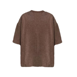 T-shirt en jersey de coton surdimensionné pour homme, col rond, manches courtes, style décontracté avec motif imprimé, respirant et confortable - Product Image 6