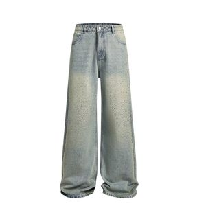 Vaqueros anchos personalizados con pedrería para mujer, de cintura alta, negros, estilo baggy, de mezclilla, moda urbana, OEM ODM, venta al por mayor - Product Image 6