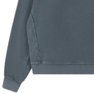 Sweat-shirt polo côtelé gris épais délavé à manches longues et col tricoté, style décontracté pour homme, coupe confortable, qualité supérieure - Product Image 3
