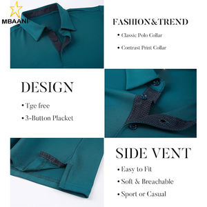 Chemises de golf à manches longues pour hommes, polos décontractés pour hommes, chemises à col performantes, vêtements de travail, bureau - Product Image 5