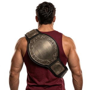 Ceinture de championnat personnalisée, ceinture de récompense avec plaques métalliques de qualité supérieure, design décoratif, sangle réglable, trophée de compétition sportive, OEM - Product Image 2