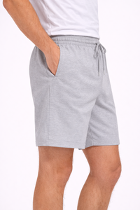 Pantalones Cortos de Algodón para Hombre, Color Gris, Suaves, Transpirables, Cintura Elástica con Cordón, Ajuste Casual y Cómodo, Sensación Suave, Bolsillos Laterales - Product Image 2