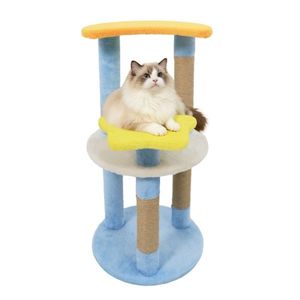 Albero per Gatti Blu da 29 Pollici con Design Luna e Stelle, 4 Livelli, Tiragraffi in Juta e Dispositivo Anti-Ribaltamento per Gattini e Gatti Adulti - Product Image 2