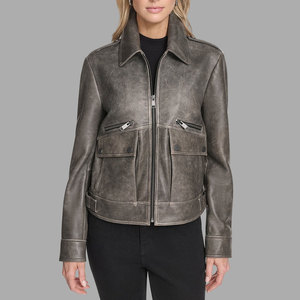 High Quality Women Genuine <b>Leather</b> <b>Jacket</b> Winter Latest Style Custom Logo Woman Clothes Outerwear <b>Long</b> Sleeve <b>Leather</b> <b>jackets</b> - Product Image 1