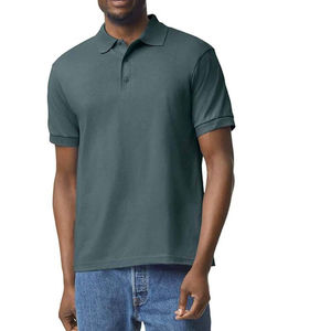 Camisa de Manga Corta Negra para Hombre, 100% Algodón Piqué, Estampado Digital, Transpirable, Cuello con Botones, Estilo Casual, para Invierno - Product Image 2
